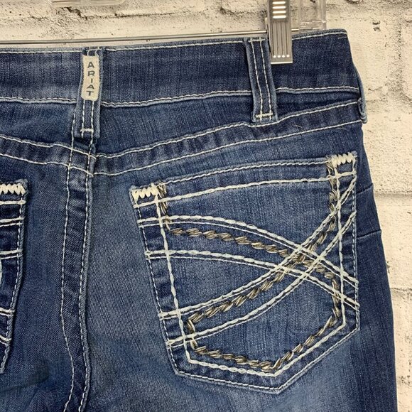 Ariat R.E.A.L. Denim Mid Rise Stretch Entwined Boot Cut Jean - Picture 7 of 12